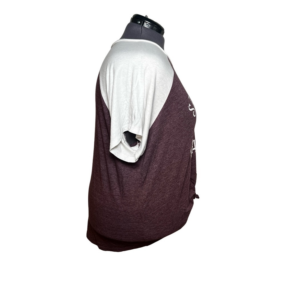 Torrid Classic Raglan Tee - Triblend Jersey Saturdays Purple & White (Size 4) - Picture 4 of 6